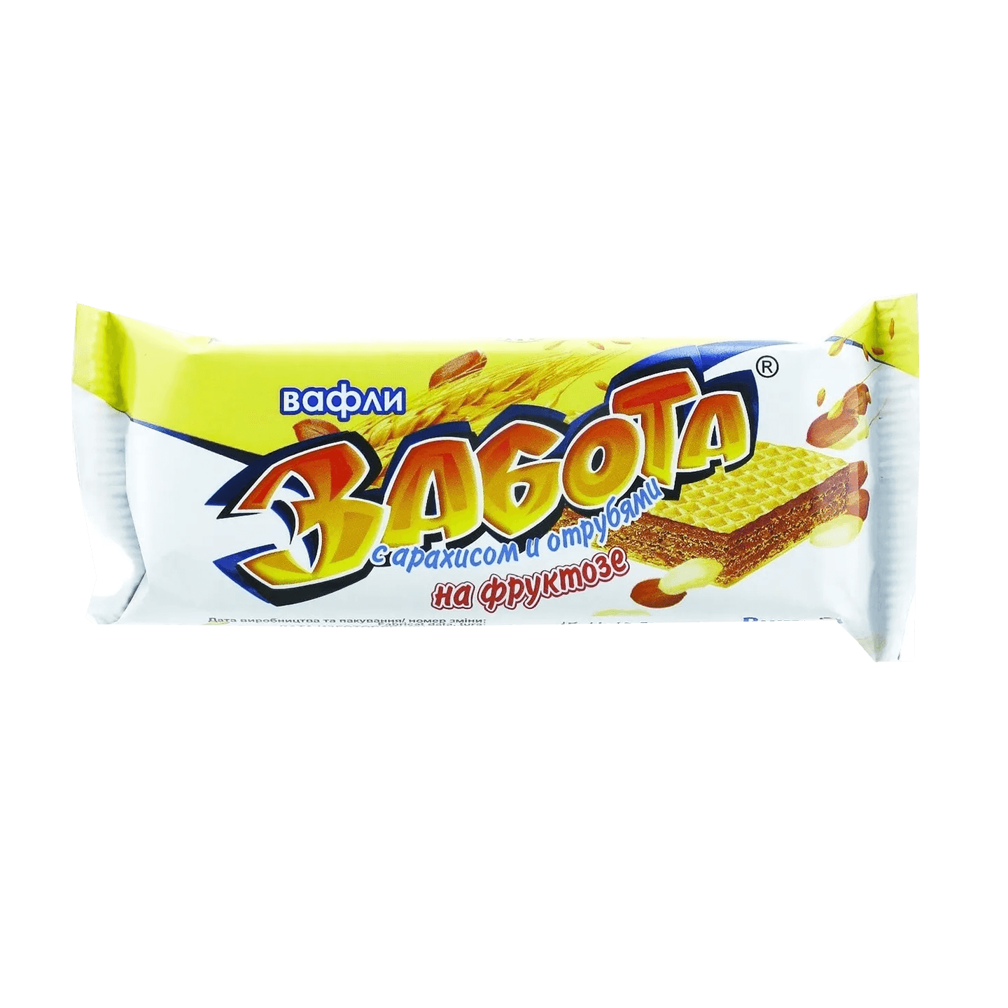 Вафли «Забота» с арахисом и отрубями на фруктозе