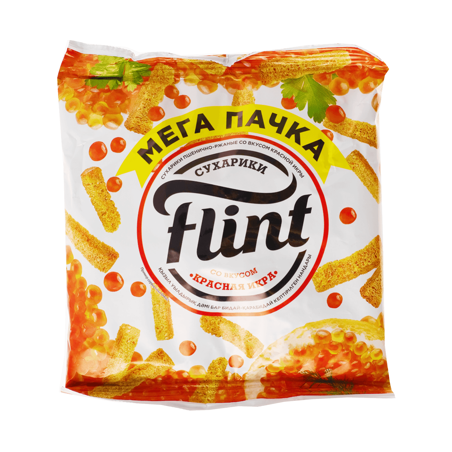 Сухарики ржано-пшеничные «Flint» со вкусом красной икры