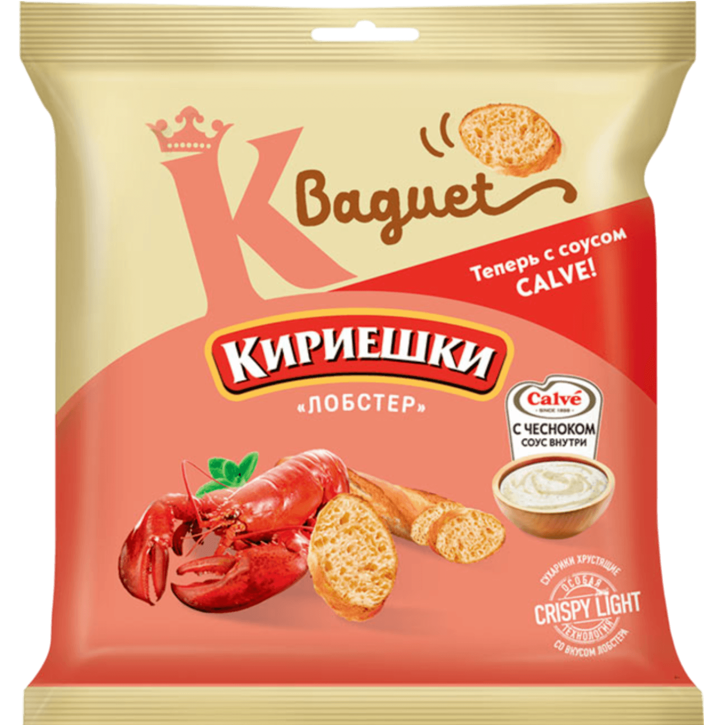 Сухарики хрустящие «Кириешки Baguet» лобстер и чесн.соус