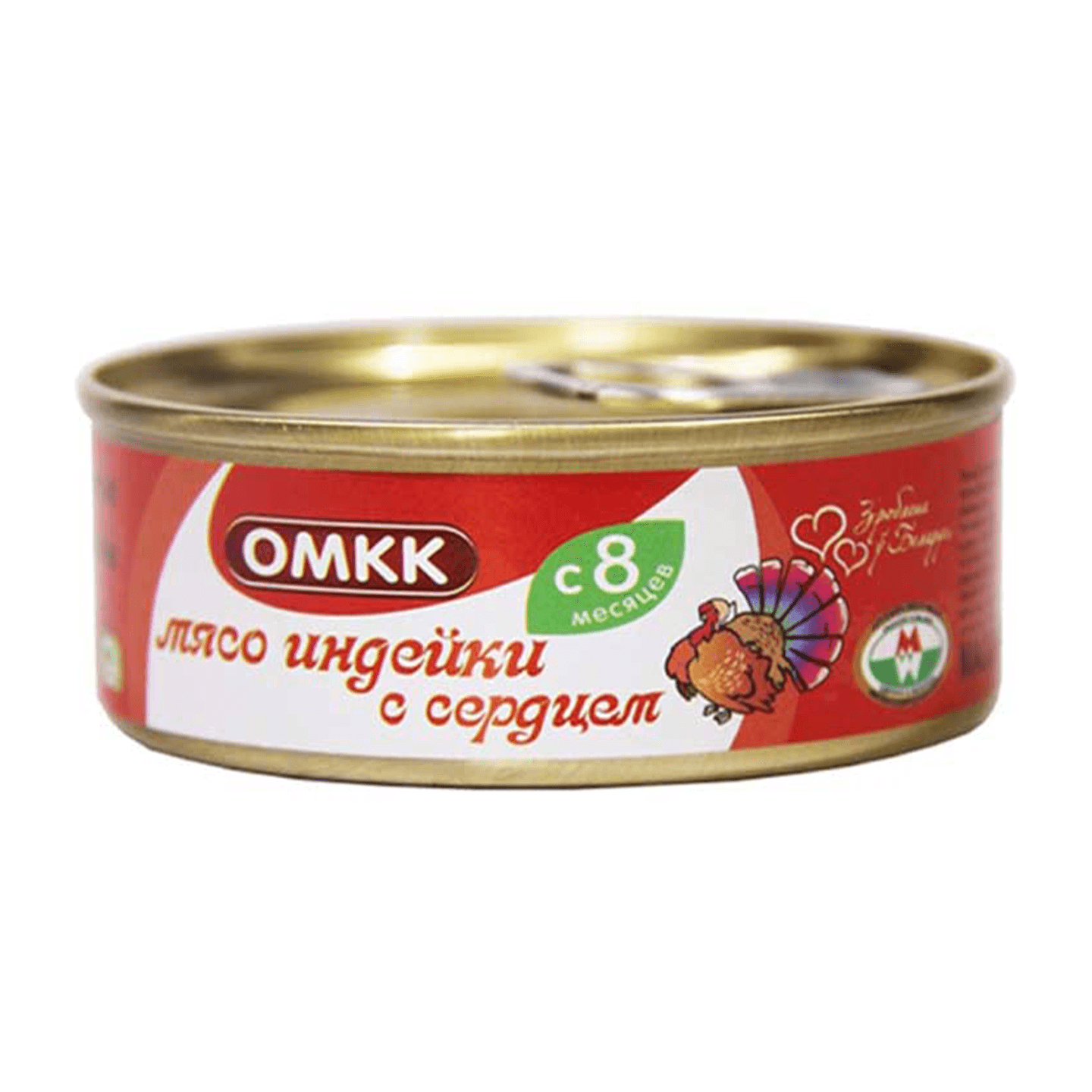 Консервы мясные «ОМКК» мясо индейки с сердцем с 8 месяцев