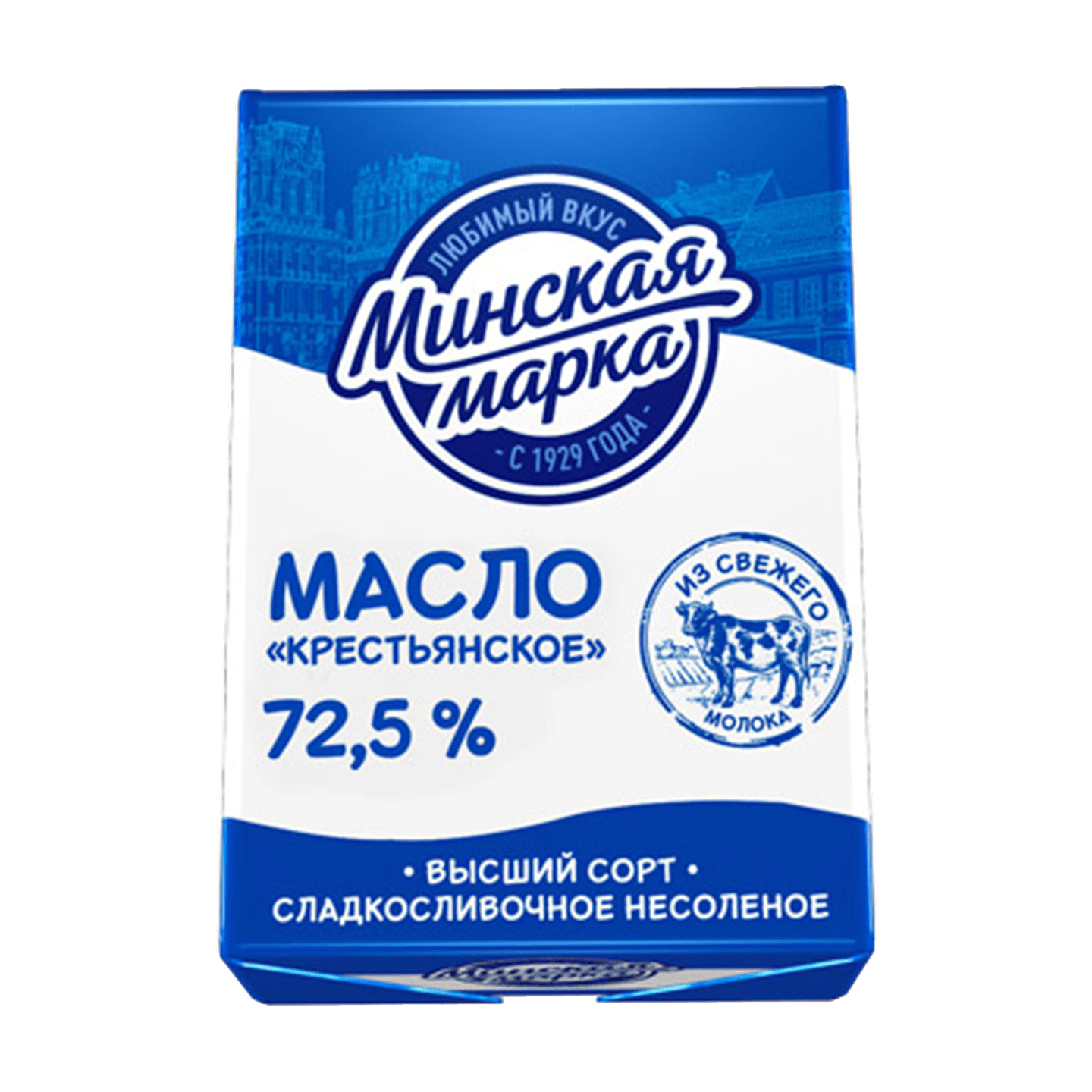 Масло «Минская марка» Крестьянское 72,5% сладкосливочное