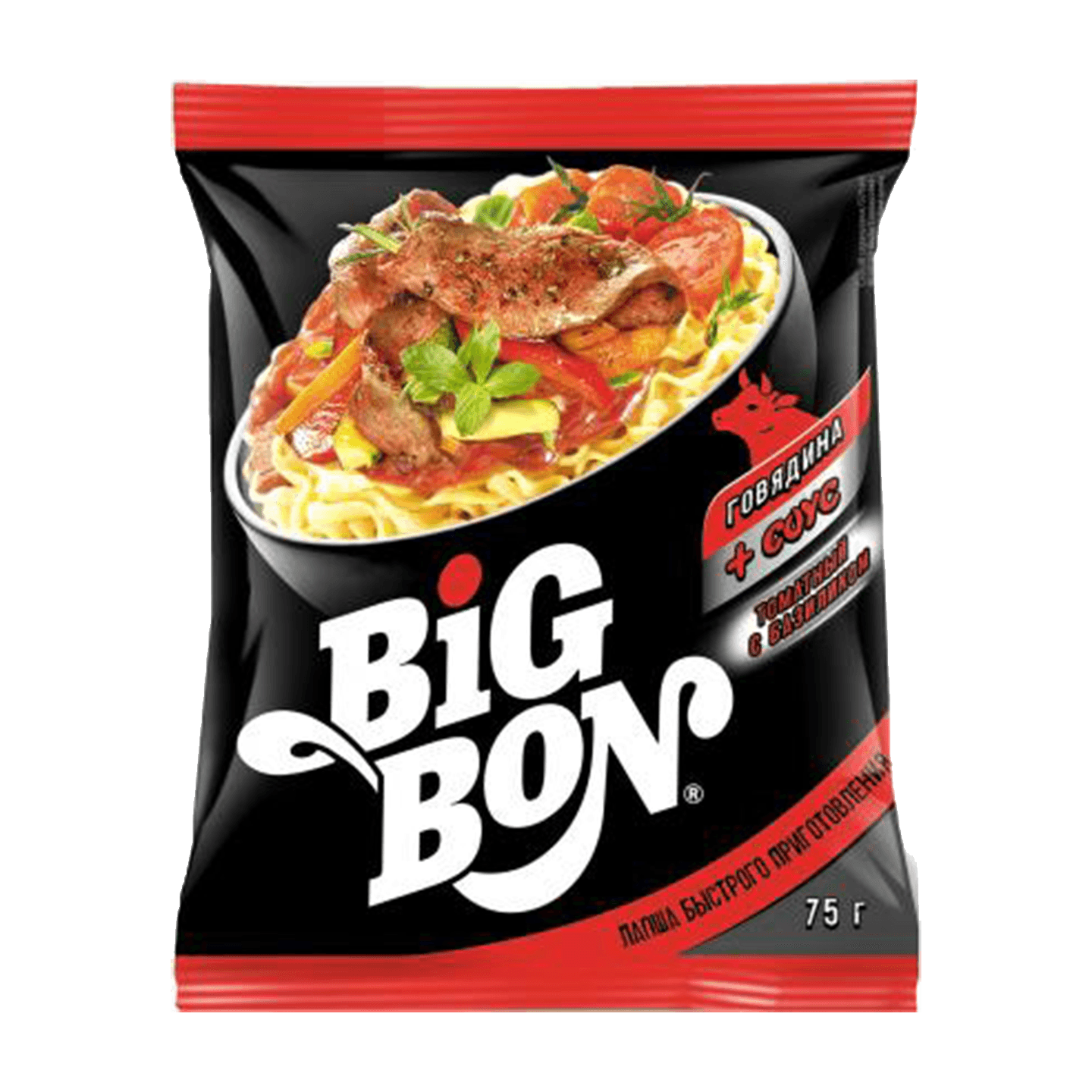 Лапша быстрого приготовления «Big Bon» говядина+ соус