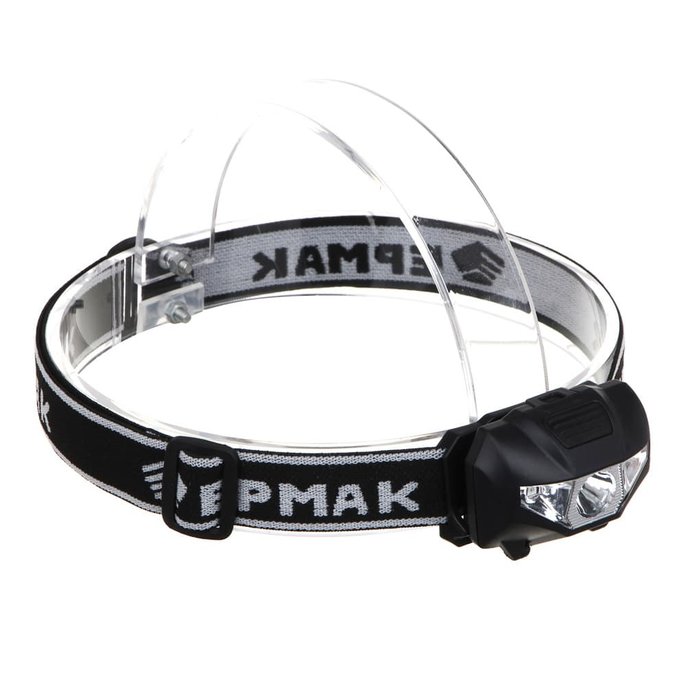 Фонарь налобный «ЕРМАК» 2 LED+COB, 3 режима, 3хААА, 6х4,6х3,5см, красный свет