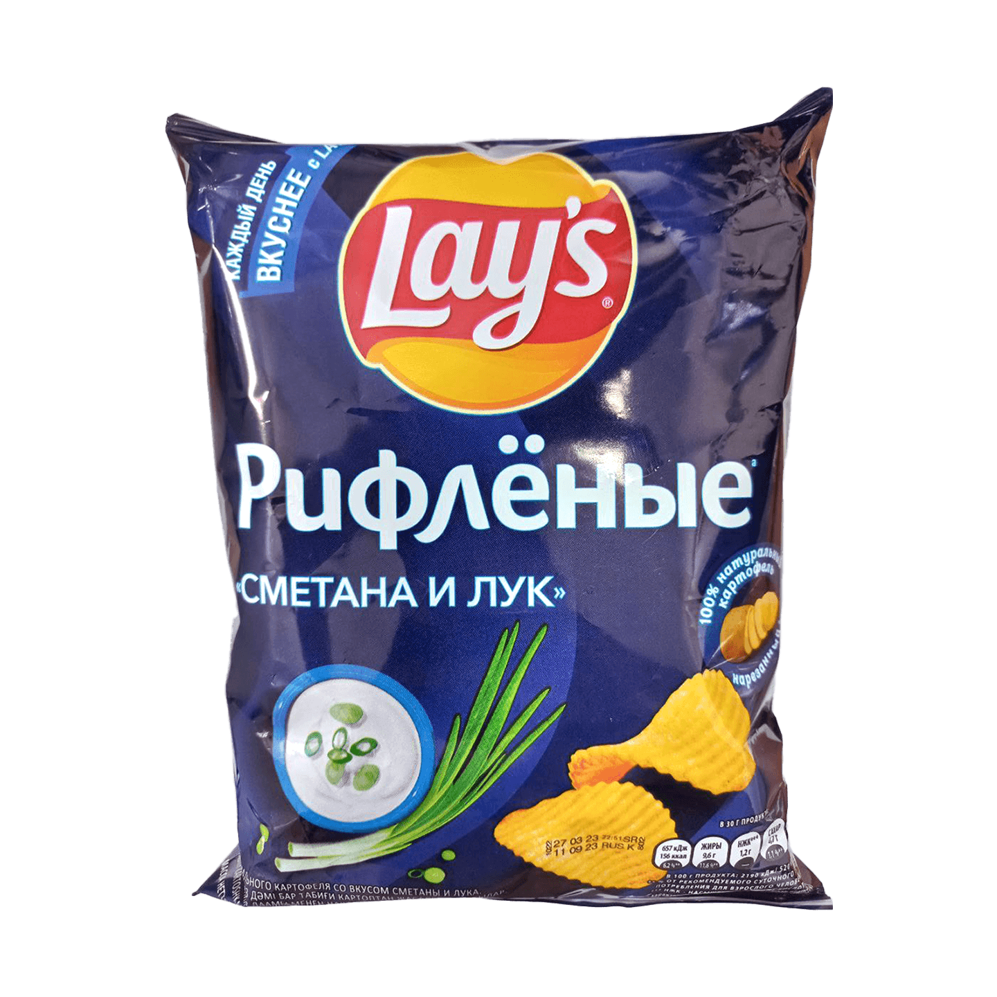 Чипсы «Lay's» рифленые со вкусом сметаны и лука