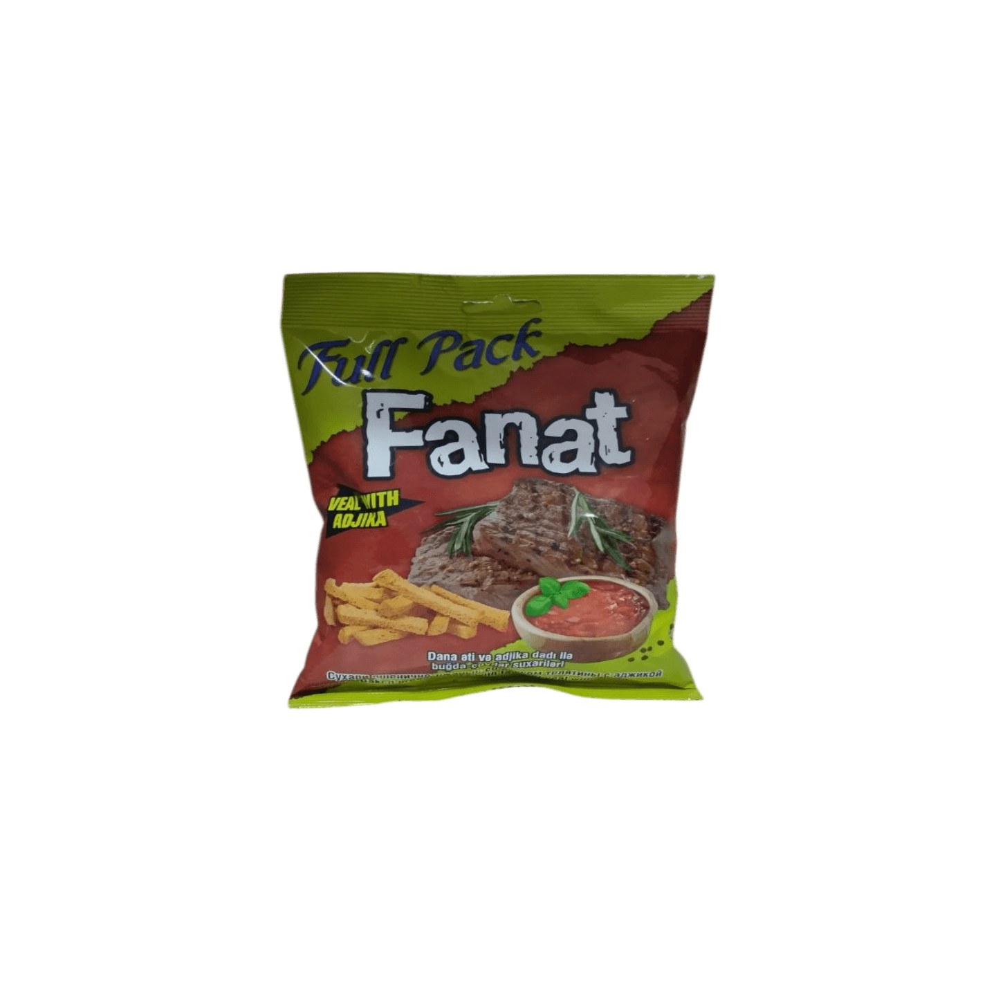 Сухари пшенично-ржаные «Fanat»  со вкусом телятины с аджикой