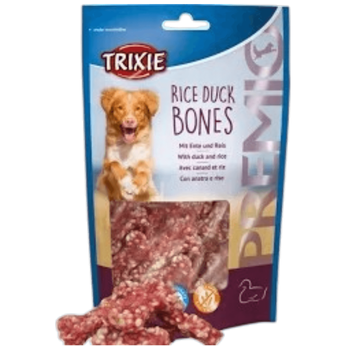 Лакомство «TRIXIE PREMIO» для собак, косточки из утиного мяса с рисом, без глютена и сахара