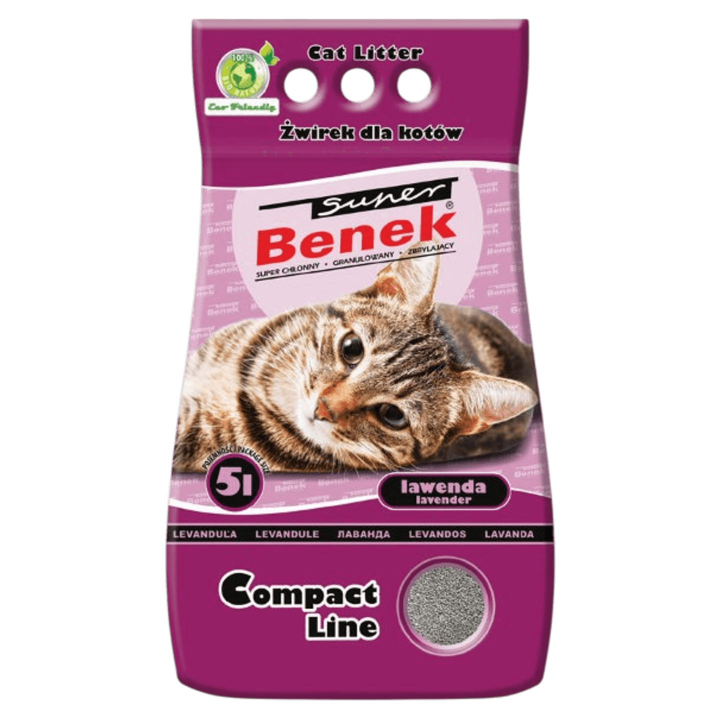 Наполнитель «BENEK» бентонитовый Компакт Лаванда 5л