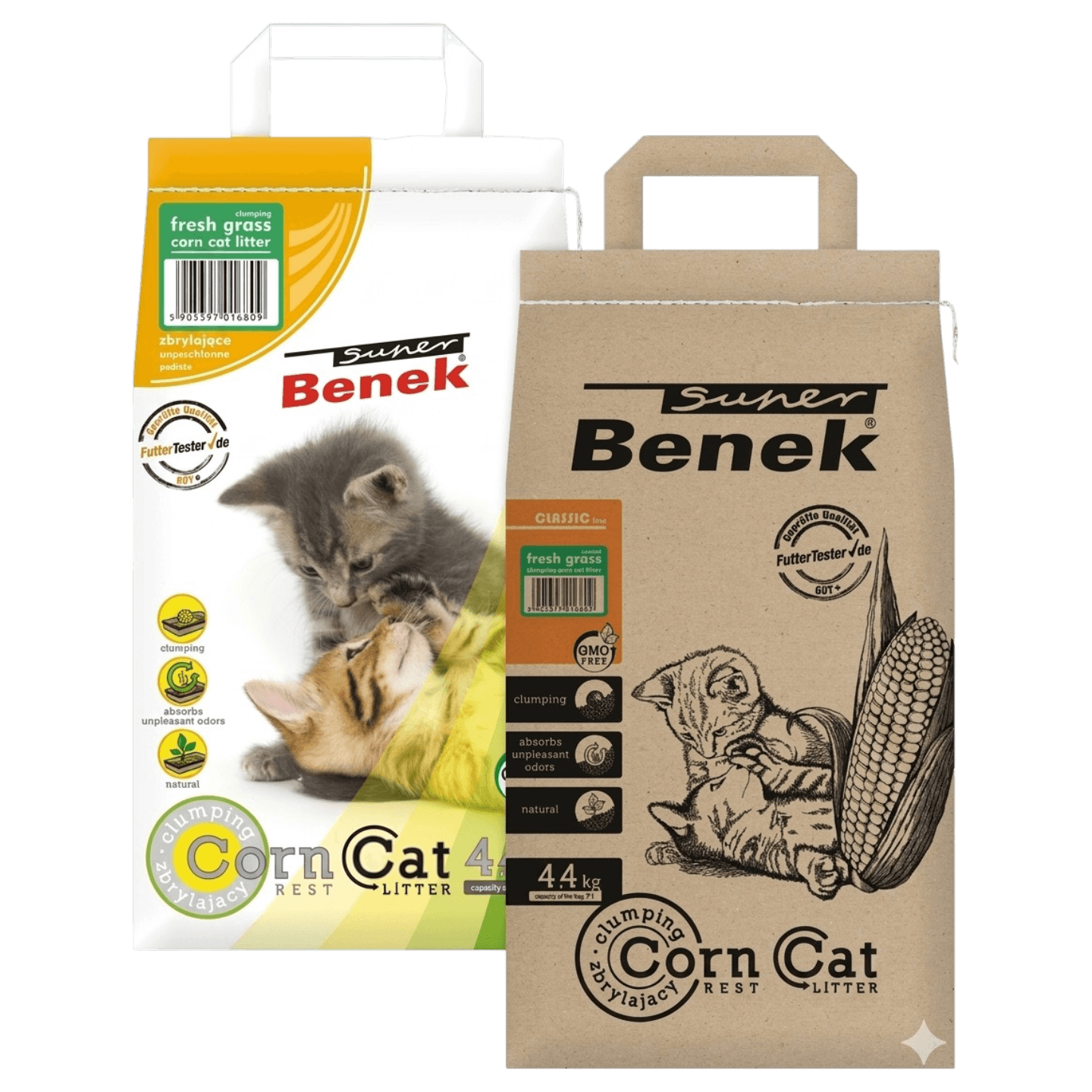 Наполнитель «BENEK» «Corn Cat» кукурузный Свежая трава 7л