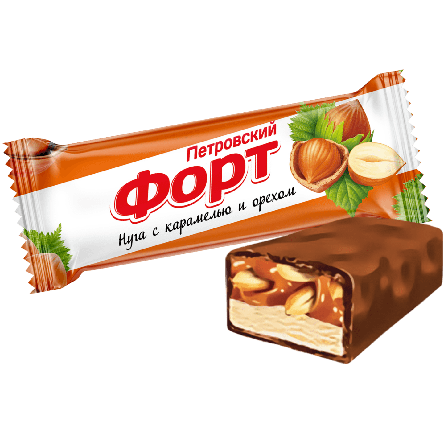 Конфеты глазированные «Петровский форт» нуга с карамелью и орехом