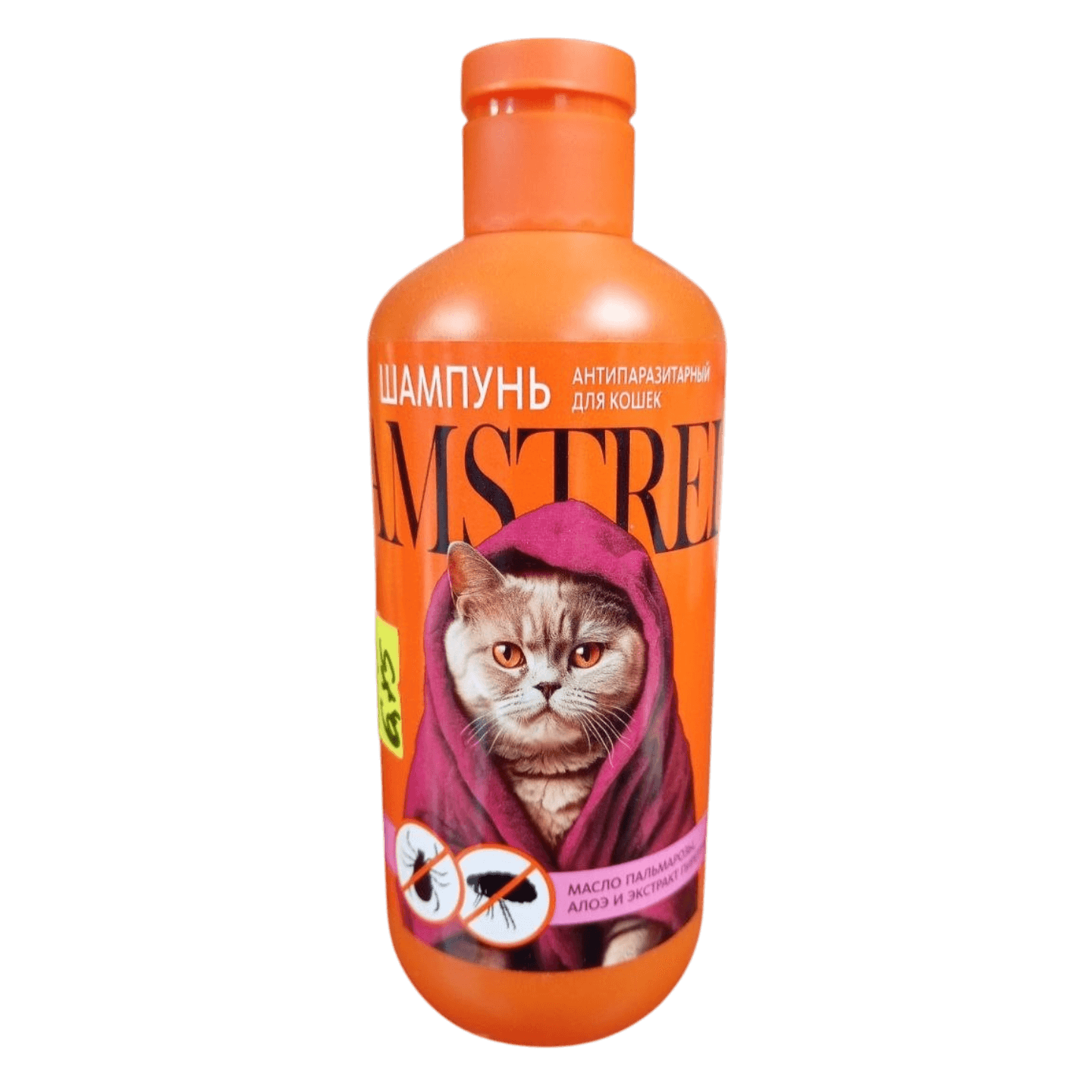 Шампунь для кошек «Amstrel» Антипаразитарный с маслом пальмарозы,алоэ и экстрактом пиретрума