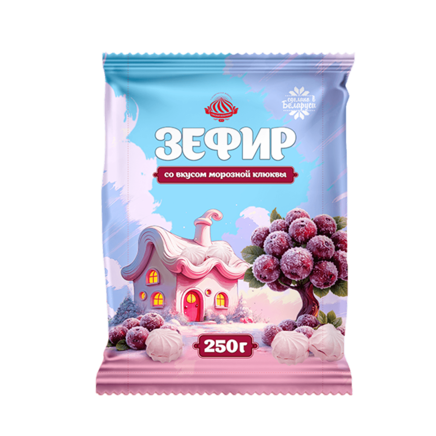 Зефир «Красный мозырянин» со вкусом морозной клюквы 250г