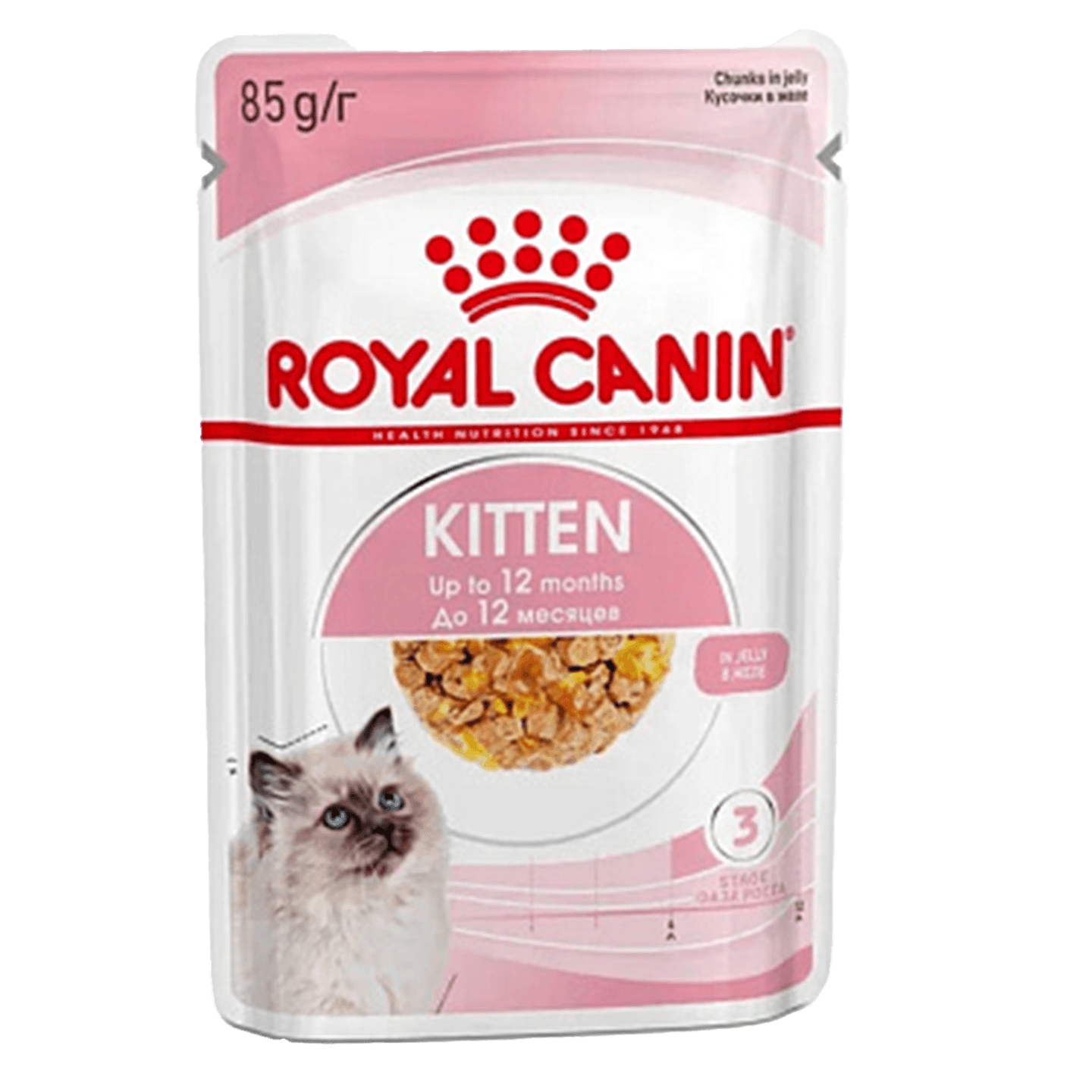 Корм «Royal Canin» Kitten Jelly для котят в период второй фазы роста