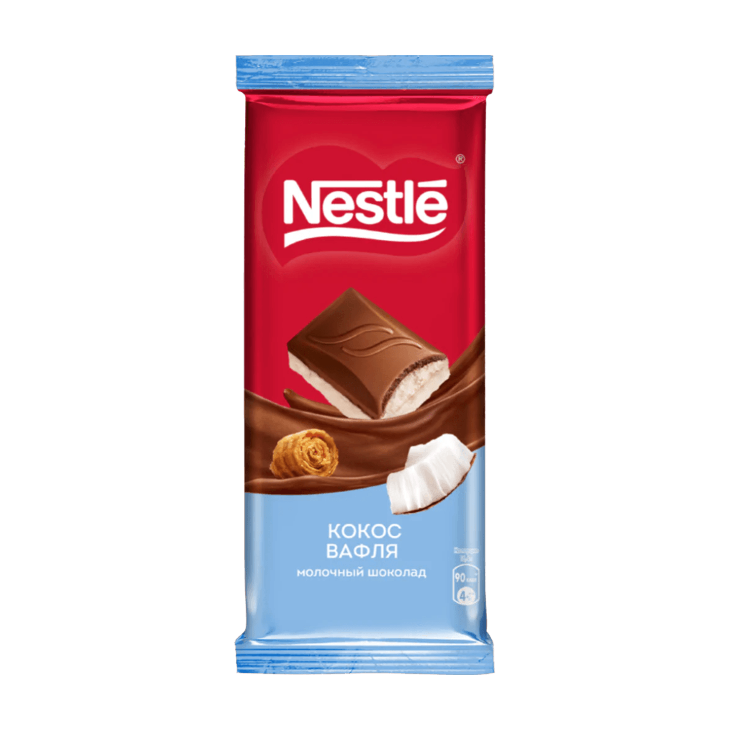 Шоколад «Nestle» молочный и белый вкус кокос-вафля
