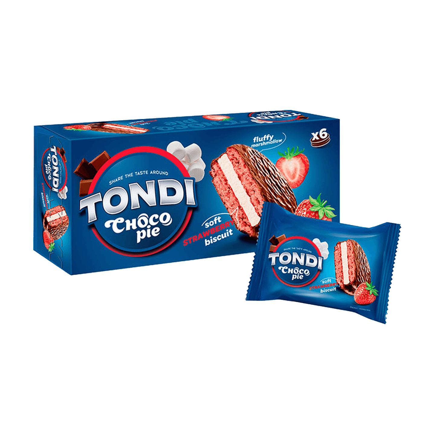 Печенье «Tondi Choko pie» клубничное