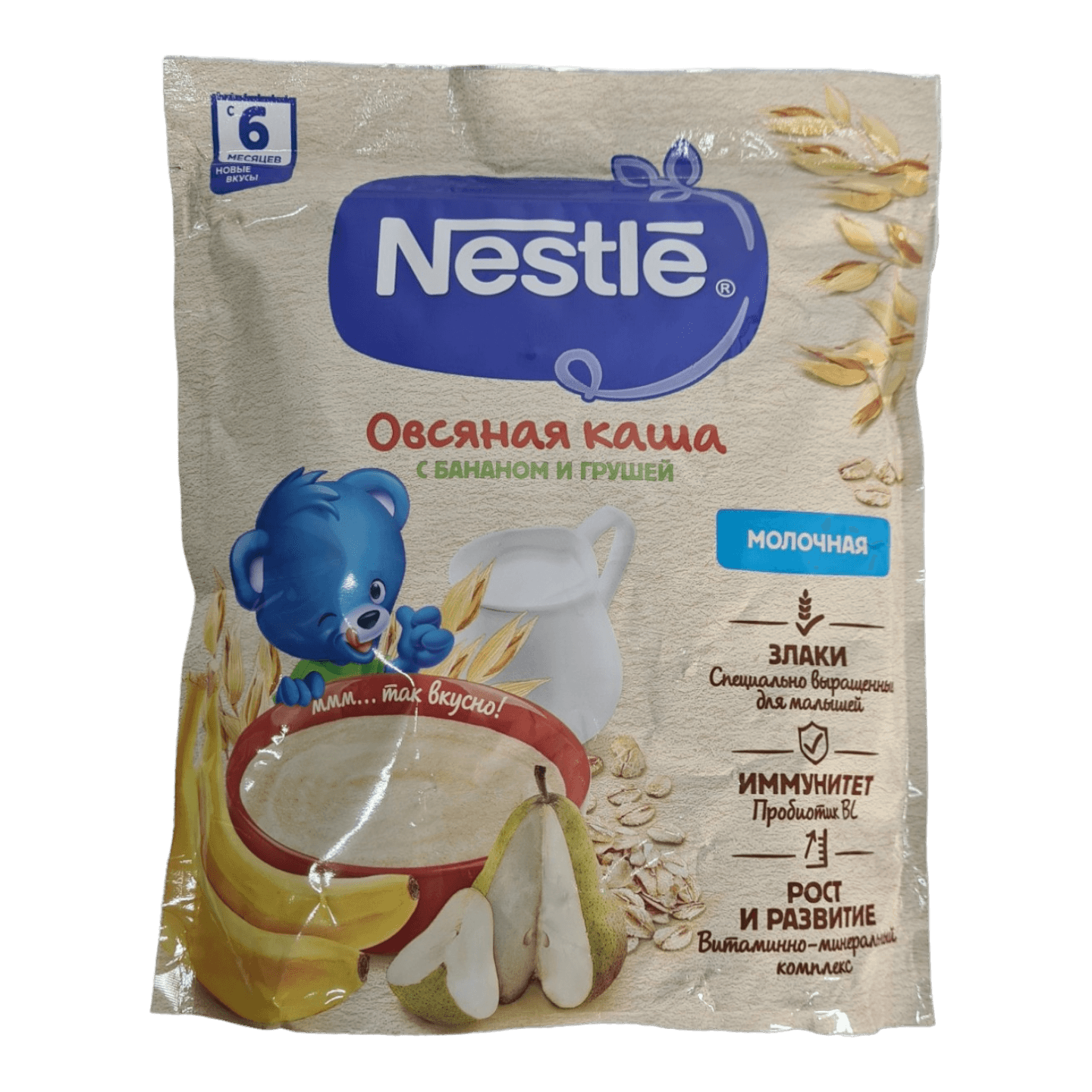 Каша овсяная «Nestle» с бананом и грушей с 6 месяцев