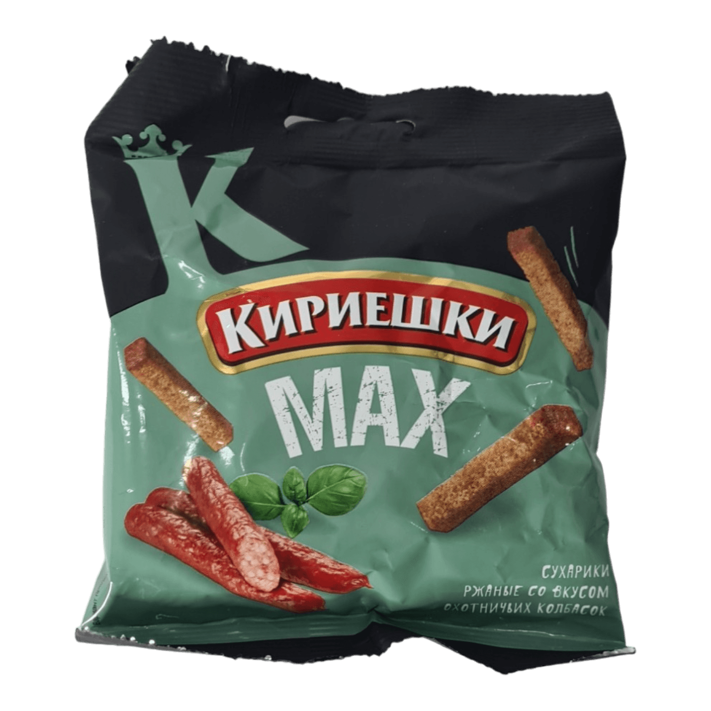 Сухарики ржаные «Кириешки Max» охотничьи колбаски