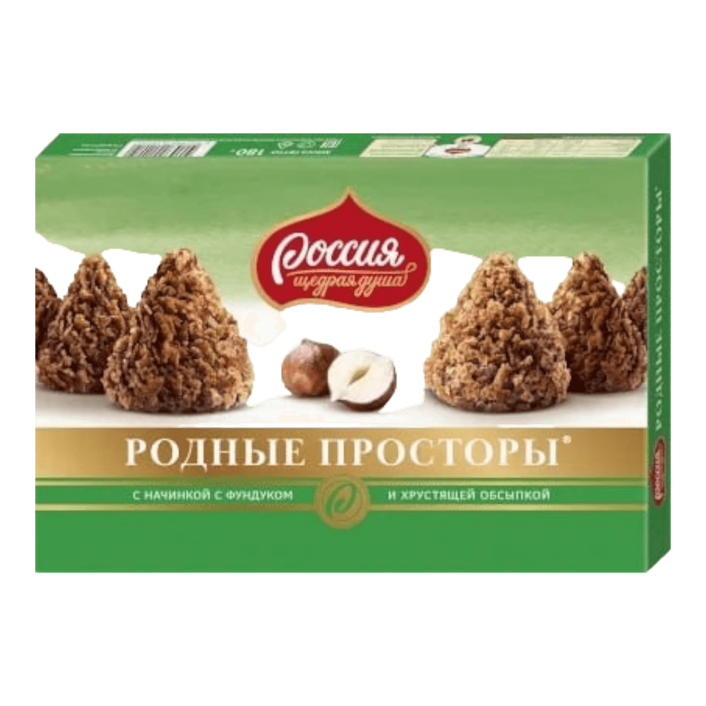Конфеты «Родные просторы» фундук и хрустящая обсыпка