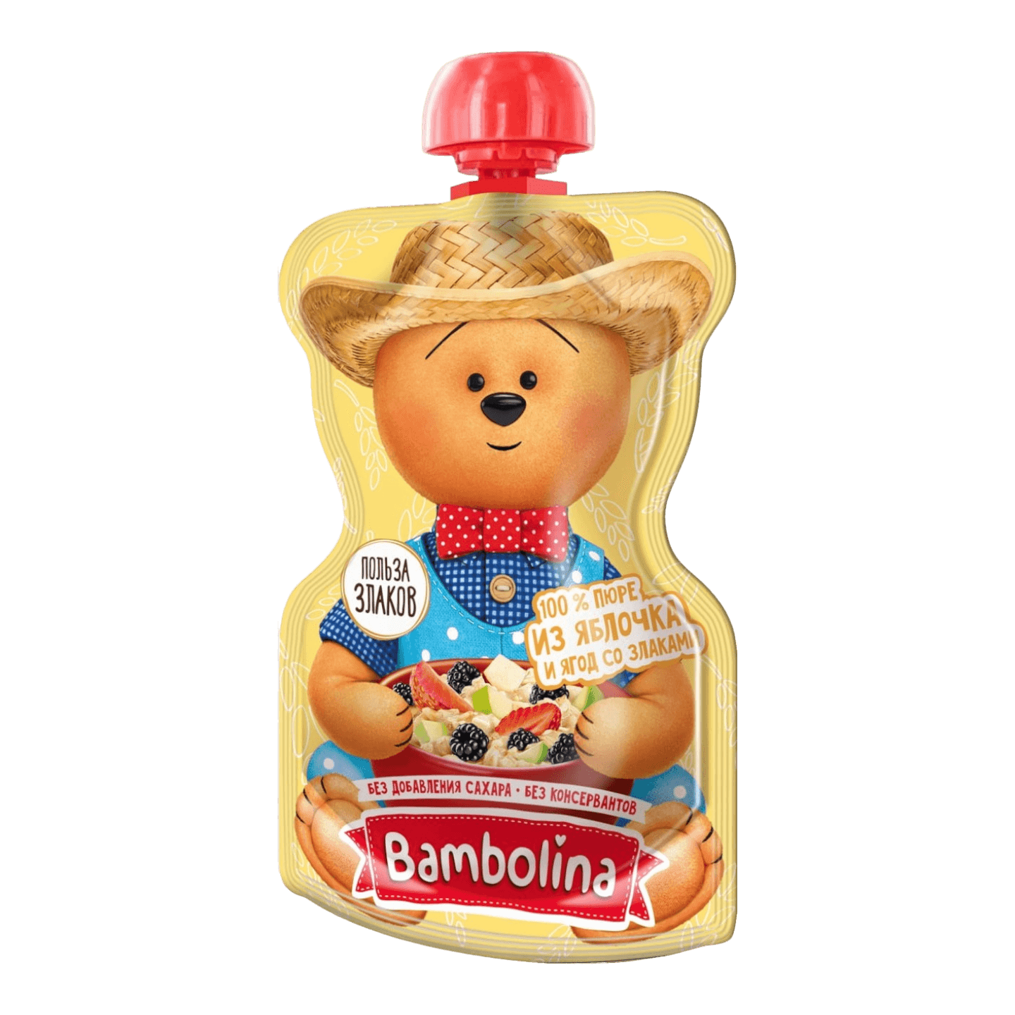 Пюре «Bambolina» из фруктов со злаками с 6 месяцев