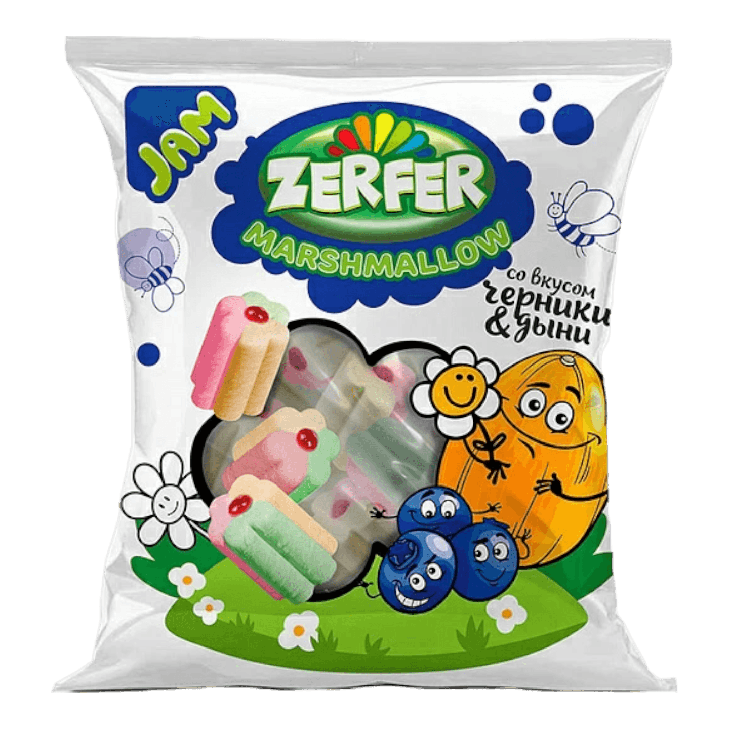 Зефир «Zerfer Jam» маршмеллоу вкус черника-дыня