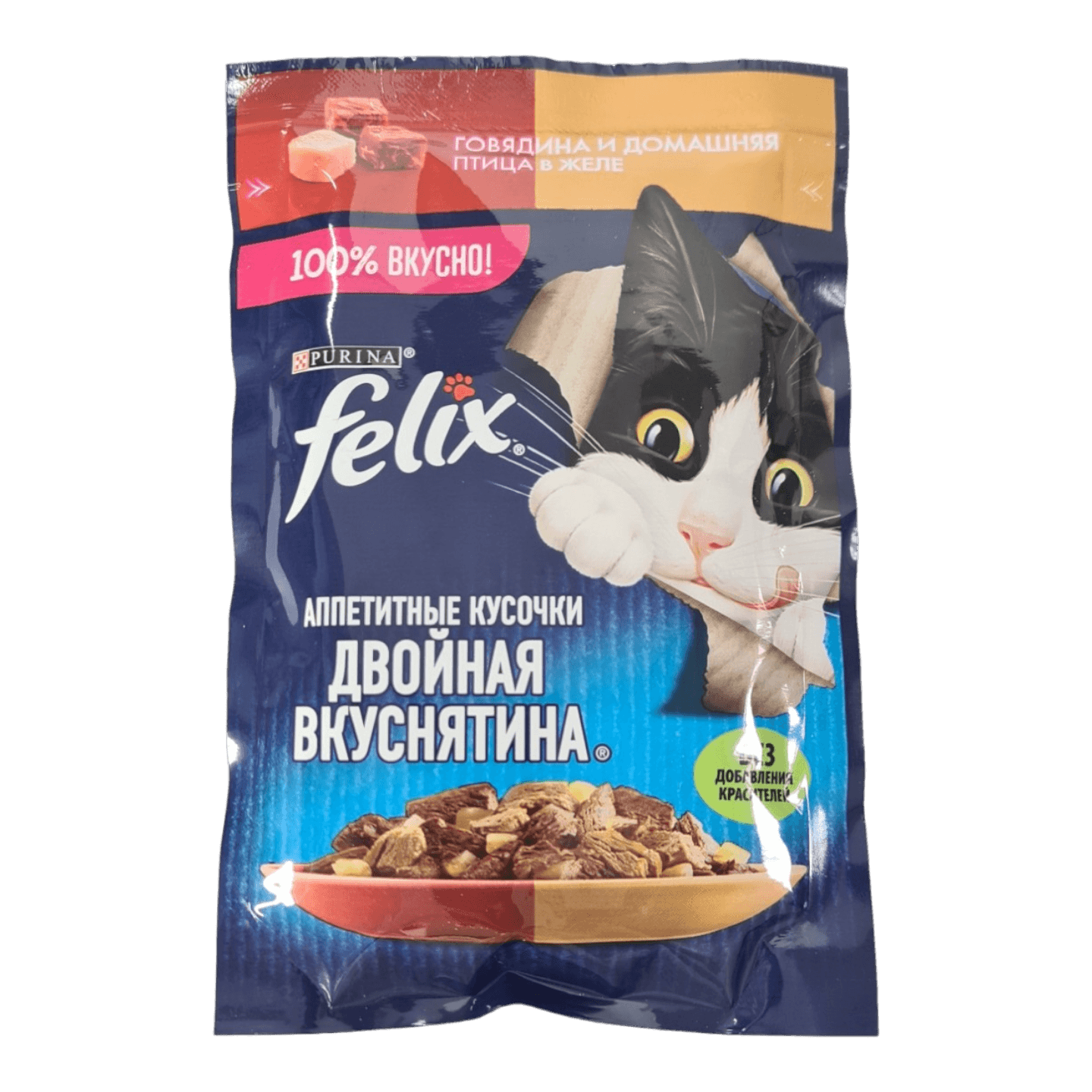Корм для кошек «Felix» говядина и птица в желе