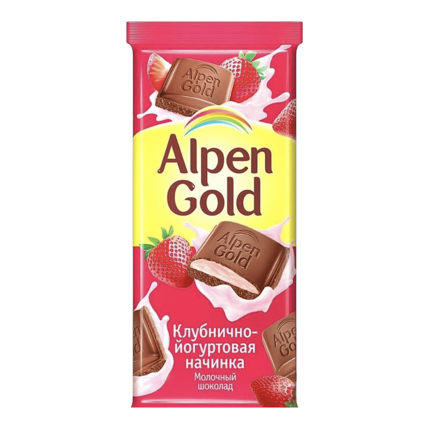 Шоколад молочный «Alpen Gold» с клубнично-йогуртовой начинкой