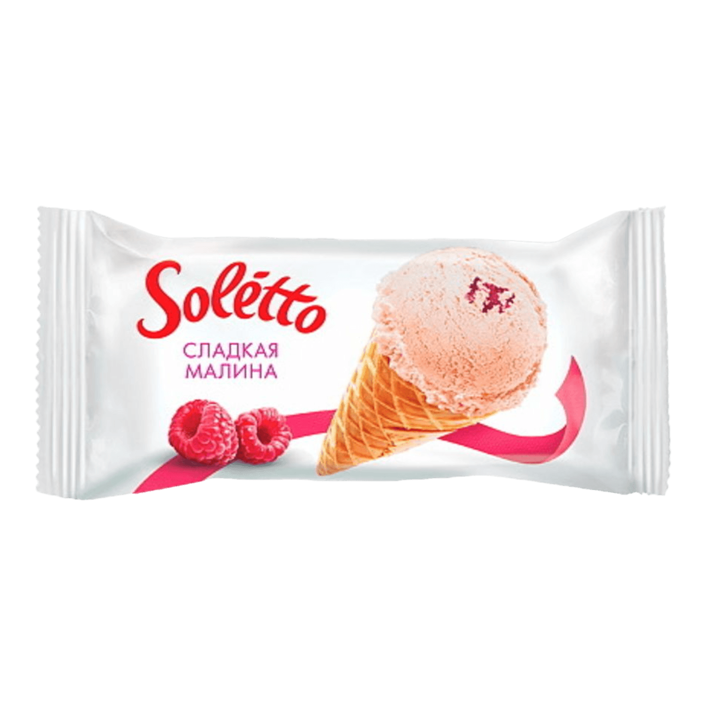 Мороженое «Soletto» сладкая малина в рожке