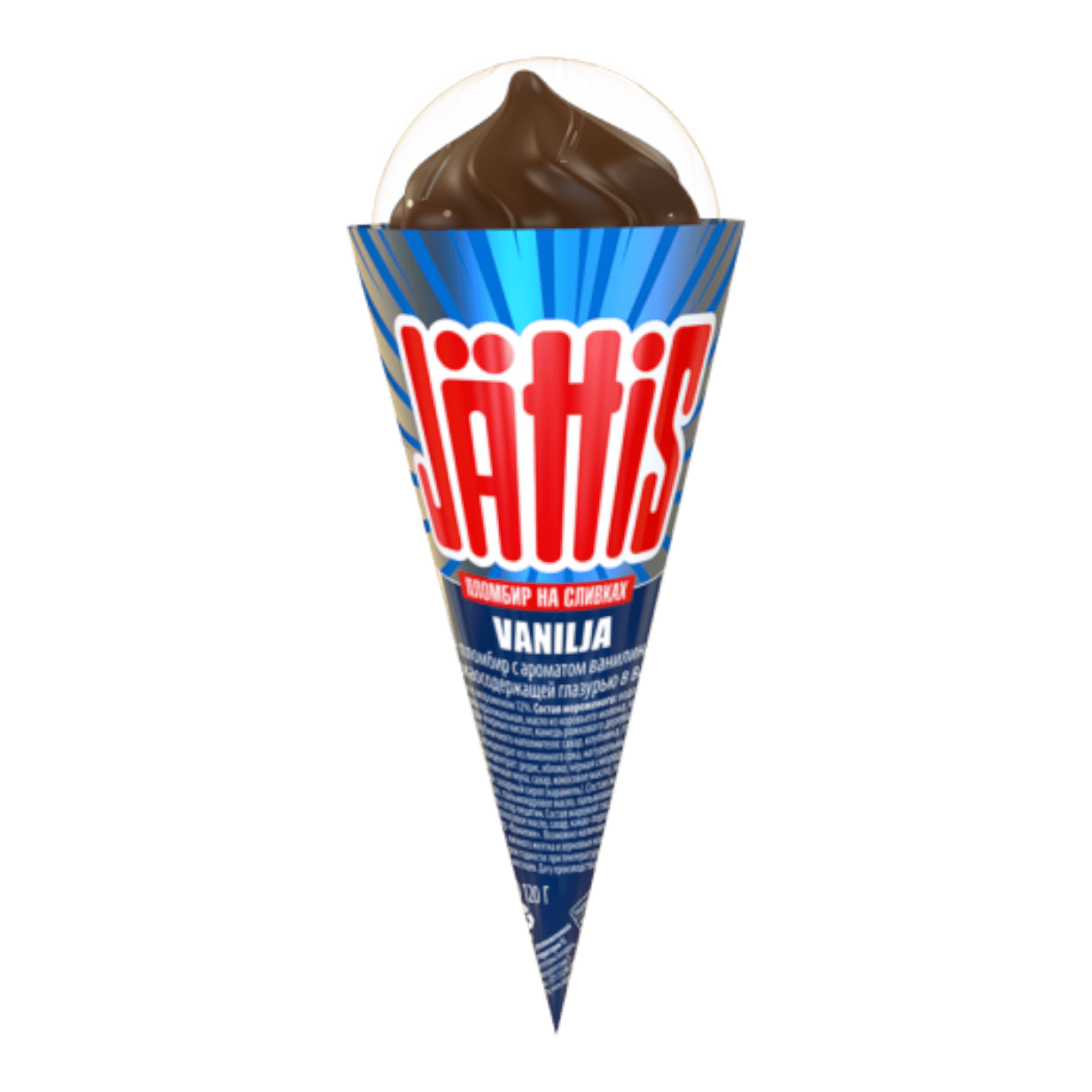 Мороженое «JATTIS Vanilla» пломбир c клубникой в рожке
