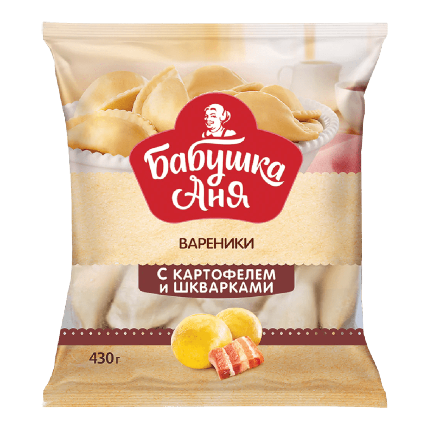 Вареники «Бабушка Аня» с картофелем и шкварками