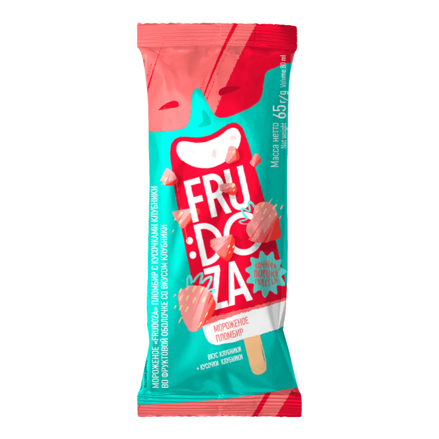 Мороженое «FRUDOZA» кусочки клубники