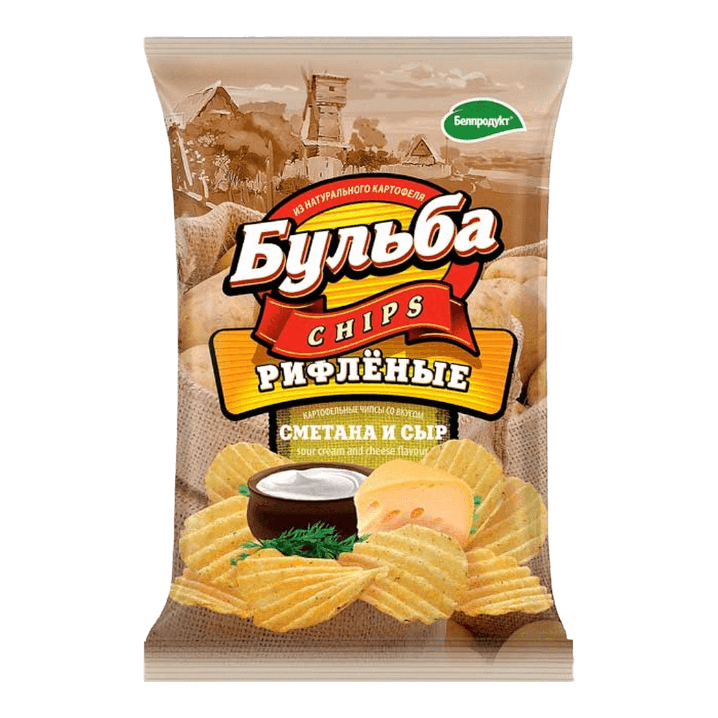 Чипсы рифленые «Бульба Chips» сметана-сыр