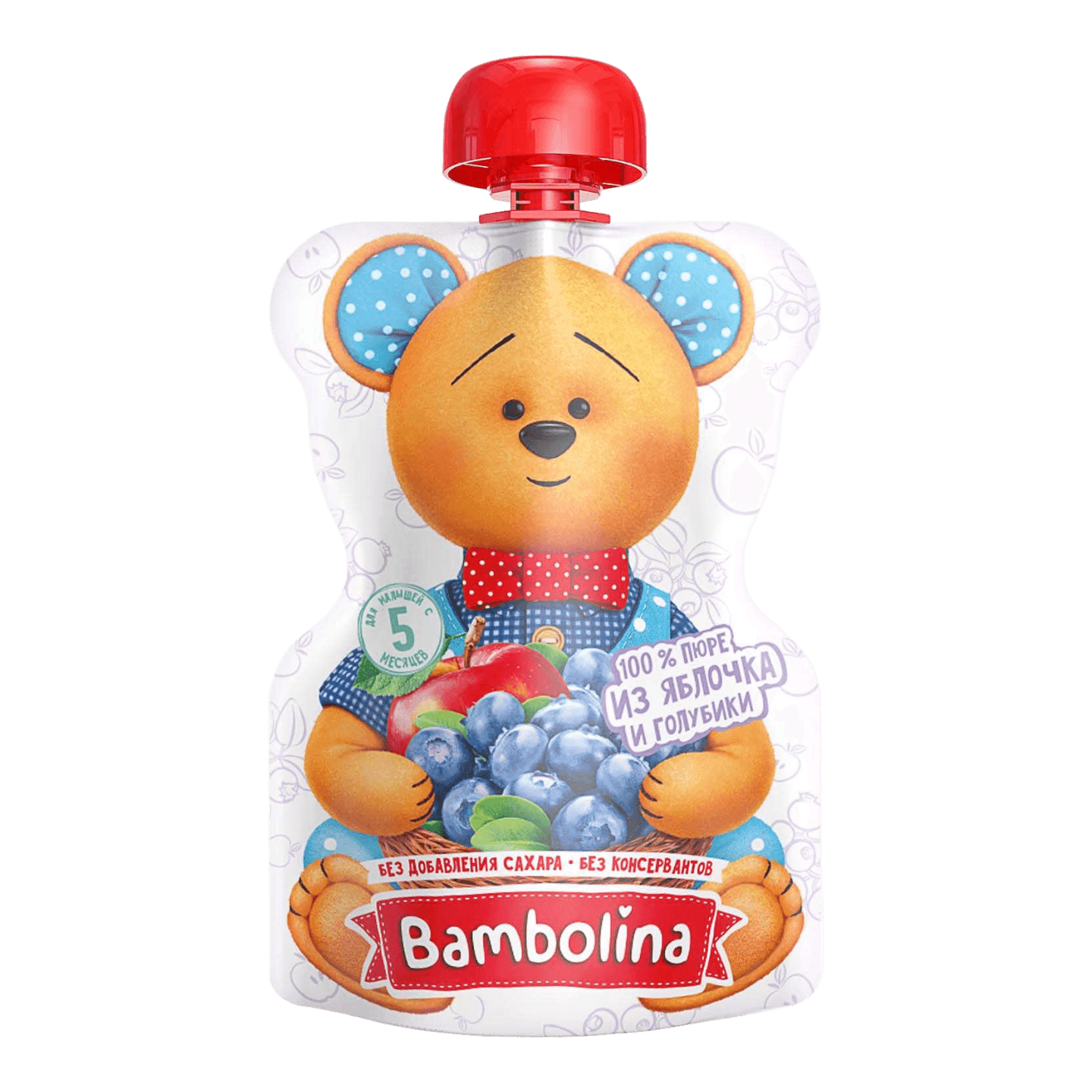 Пюре «Bambolina» яблоко-голубика с 5 месяцев