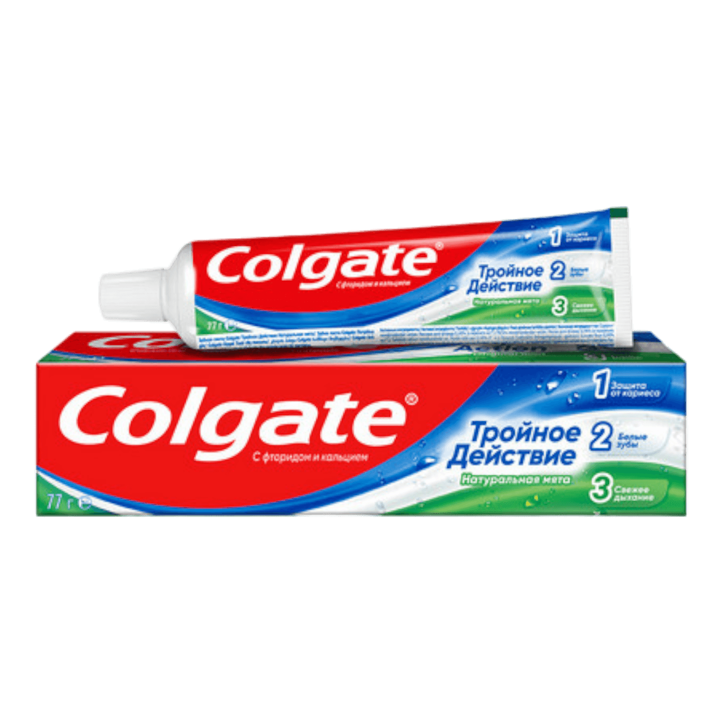Зубная паста «Colgate» тройное действие с натуральной мятой