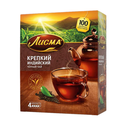 Чай черный «Лисма» крепкий 100 пакетиков