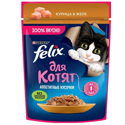 Корм для котят «Felix» курица в желе