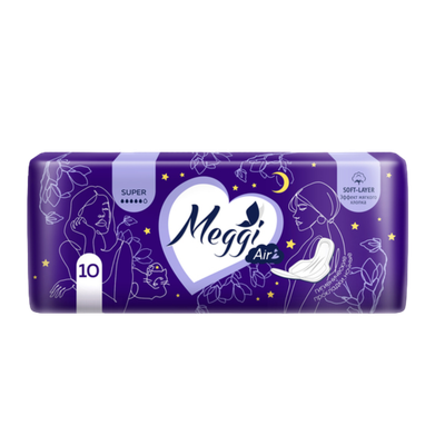 Прокладки ночные «Meggi» Super Air 10 шт