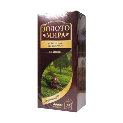 Чай черный «Золото Мира» отборный 25 пакетиков