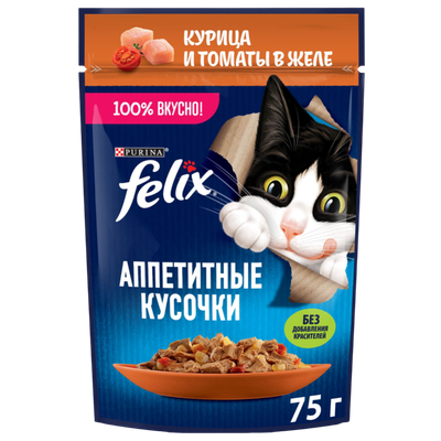 Корм для кошек «Felix» курица и томаты в желе