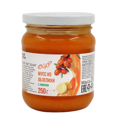 Десерт фруктовый «Мусс из облепихи» с лимоном