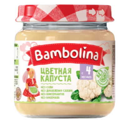 Пюре «Bambolina» цветная капуста с 4 месяцев