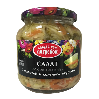 Салат «Любительский» с капустой и солёным огурцом