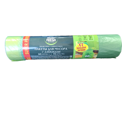 Пакеты для мусора «Master Fresh» с завязками 60л/15шт