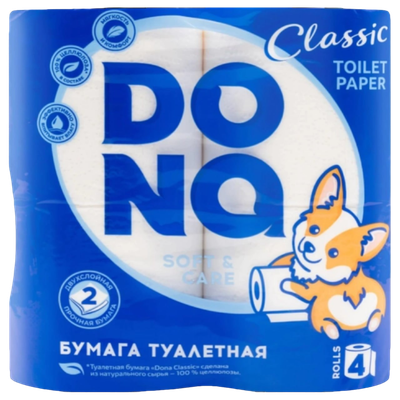 Туалетная бумага «DONA» Classic  2-х слойная