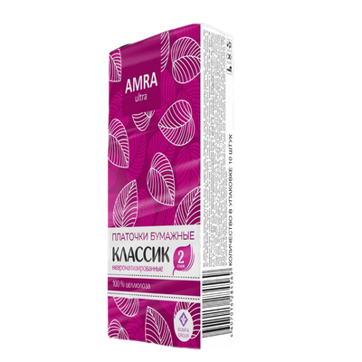 Платочки бумажные «AMRA ultra» классик