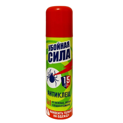 Аэрозоль «Убойная сила» от клещей-комаров 