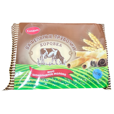 Вафельные трубочки  «Коровка» шоколадное молоко