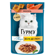 Корм влажный «GOURMET PERLE»  желе де-люкс с лососем - Мир Продуктов №3