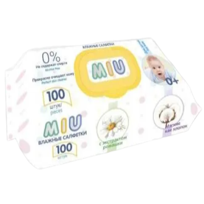 Салфетки влажные для детей «MIU» экстракт ромашки