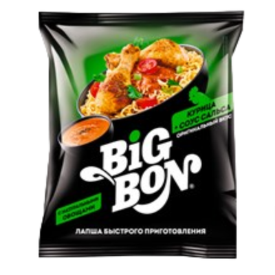 Лапша «BIG BON» курица + соус сальса
