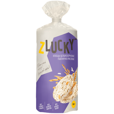 Хлебцы цельнозерновые «ZLUCKY» пшенично-рисовые