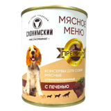 Консервы мясные «Мясное меню» премиум с печенью для собак